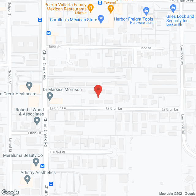 Map of the neighborhood around Le Brun Residential Adult Care