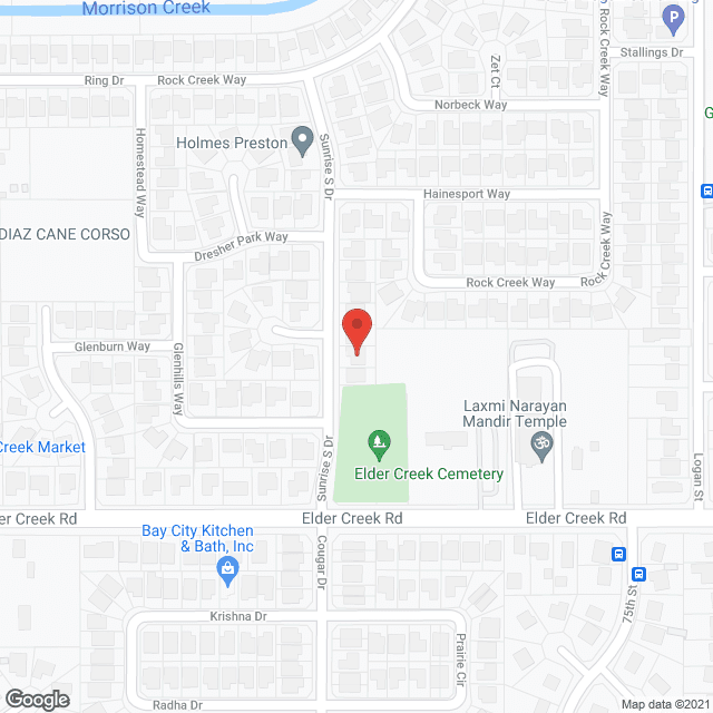 Map of the neighborhood around California Adult Group Home
