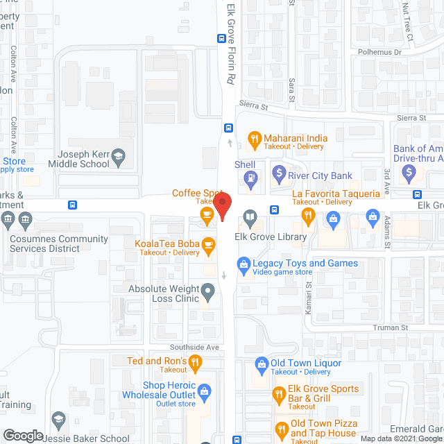 Map of the neighborhood around Caring Families