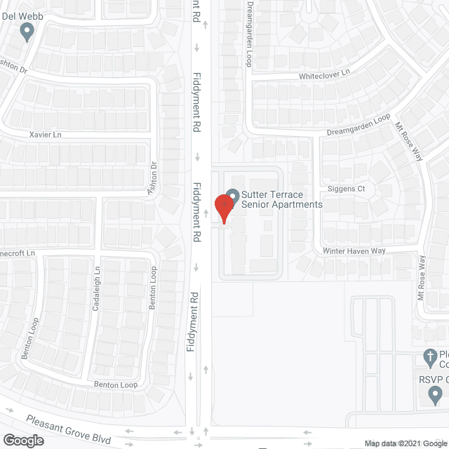 Map of the neighborhood around Sutter Terrace