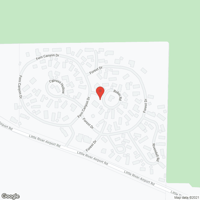 Map of the neighborhood around Woods