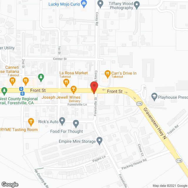 Map of the neighborhood around Mirabel Lodge