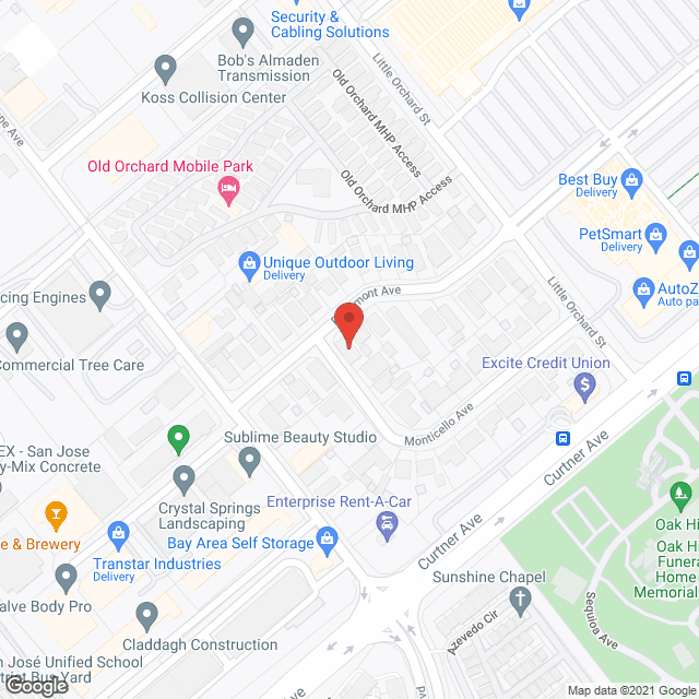 Map of the neighborhood around Perrymont Residential Care Hm