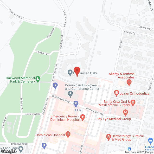Map of the neighborhood around Dominican Oaks