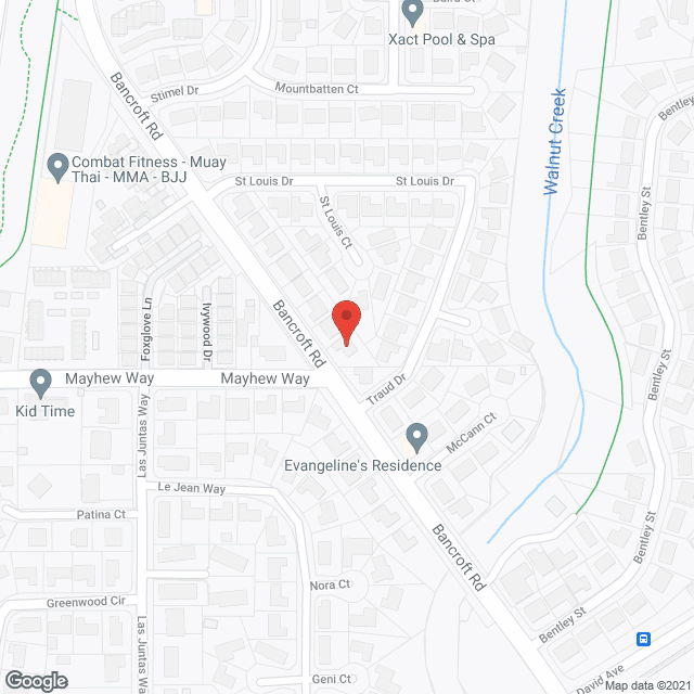 Map of the neighborhood around Evangeline's Residence