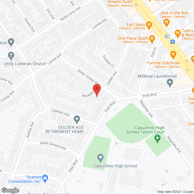 Map of the neighborhood around Grandma's Home