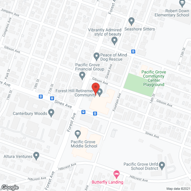 Map of the neighborhood around Pacific Grove Senior Living
