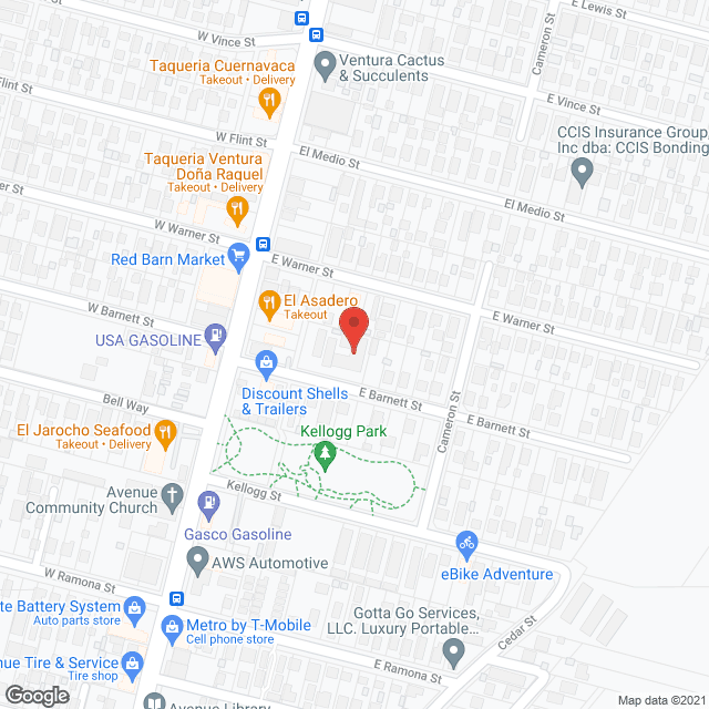 Map of the neighborhood around Elms Residential Home Care