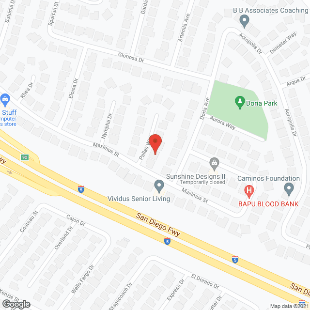 Map of the neighborhood around Mission Viejo Care Cottages I