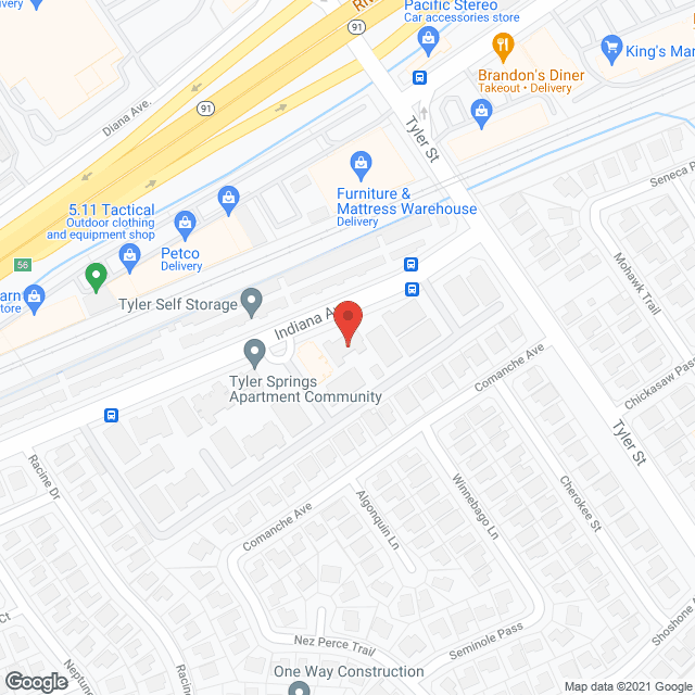 Map of the neighborhood around Tyler Springs Apartments