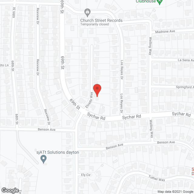 Map of the neighborhood around Elvado Way Board and Care