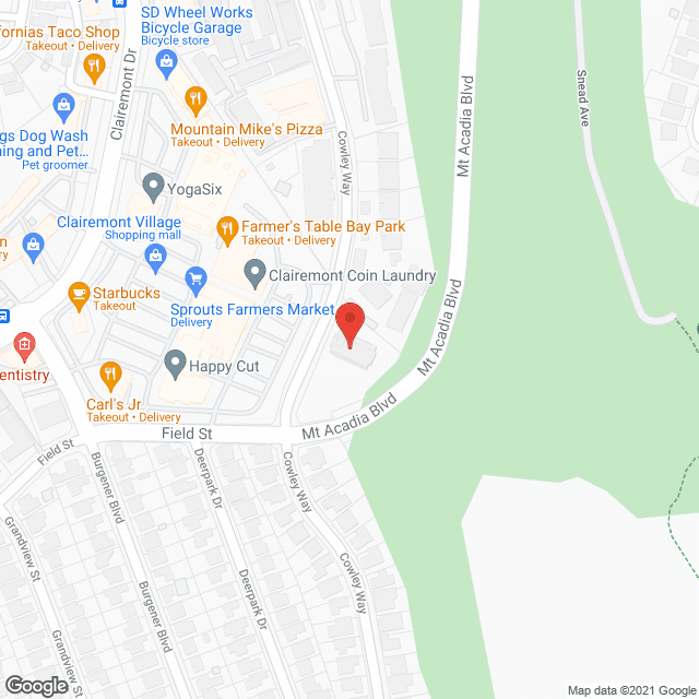 Map of the neighborhood around Sorrento Tower