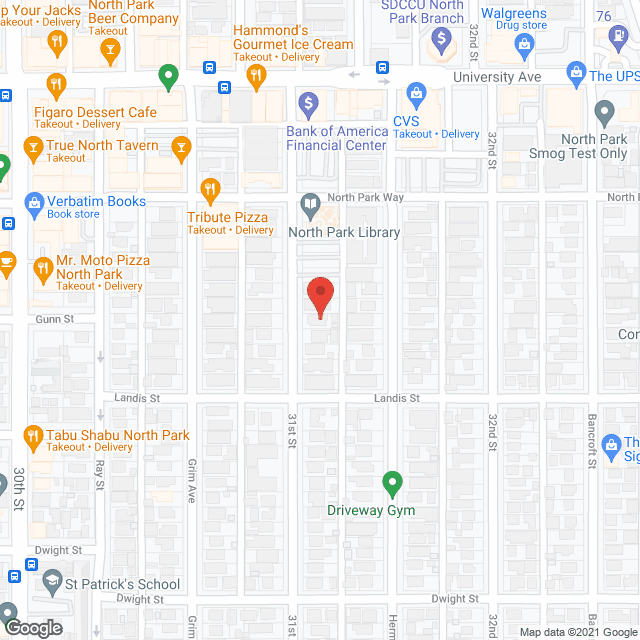Map of the neighborhood around California Board and Care