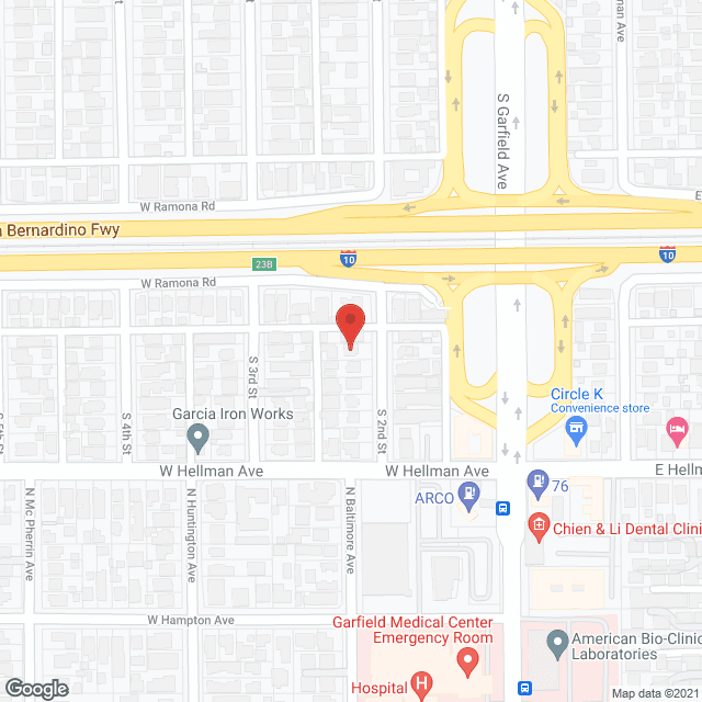Map of the neighborhood around Katie's Boarding Care