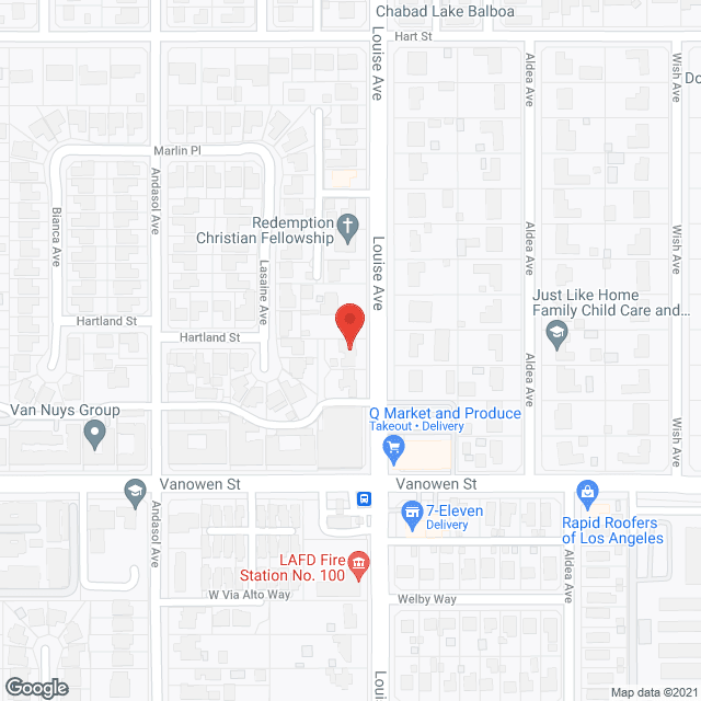 Map of the neighborhood around V B Patient Care Svc