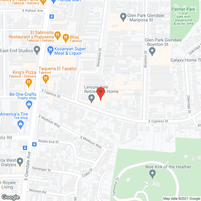 Map of the neighborhood around Leisure Vale Assisted Living
