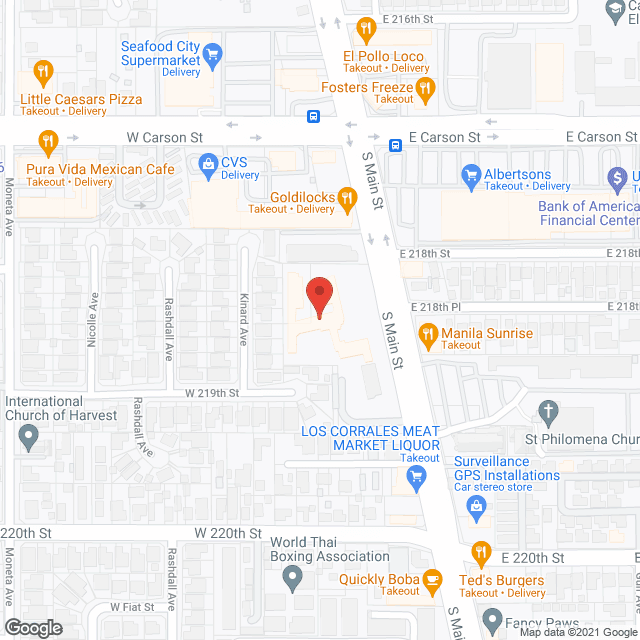 Map of the neighborhood around Carson Gardens