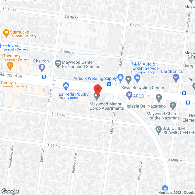 Map of the neighborhood around Maywood Manor