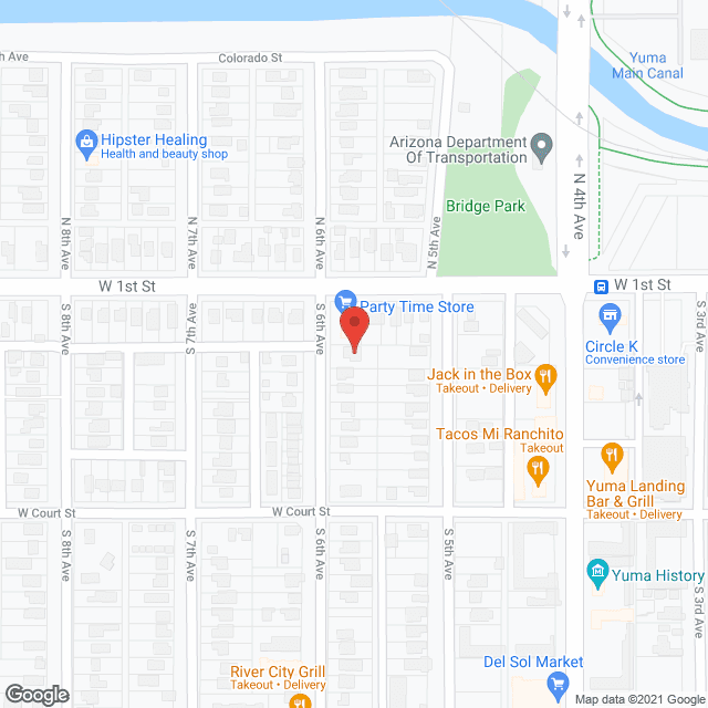 Map of the neighborhood around Huett's Rest Home
