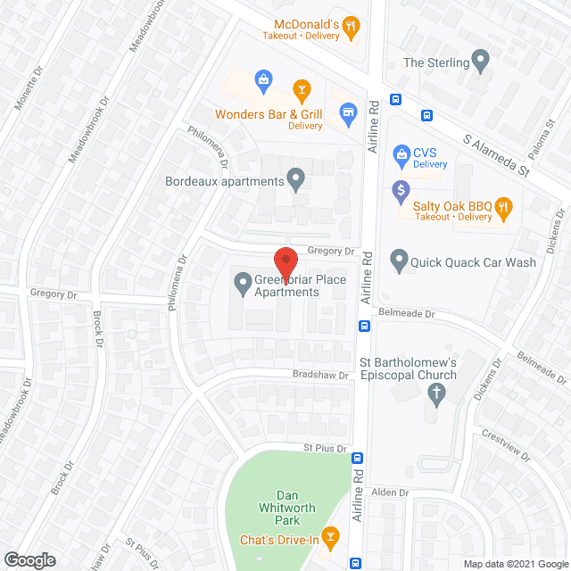 Map of the neighborhood around Greenbriar Apartments