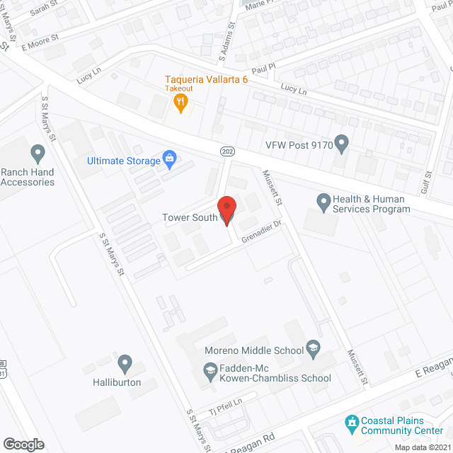 Map of the neighborhood around Town Plaza Apartments