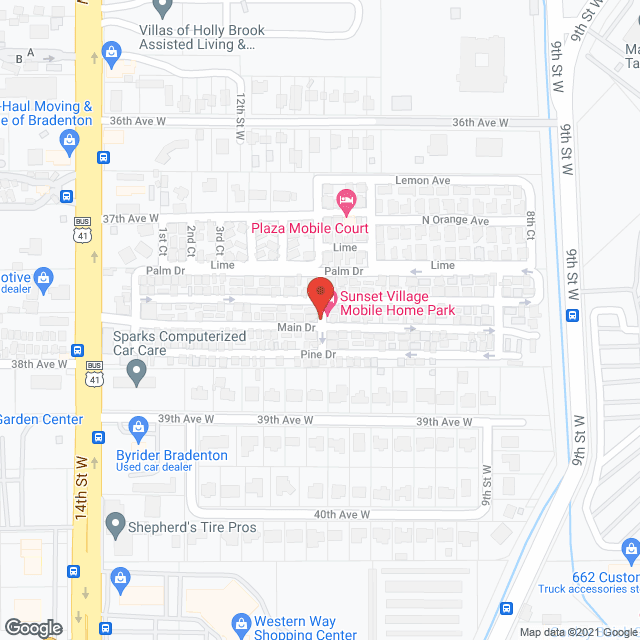 Map of the neighborhood around Sunset Village Mobile Home Pk
