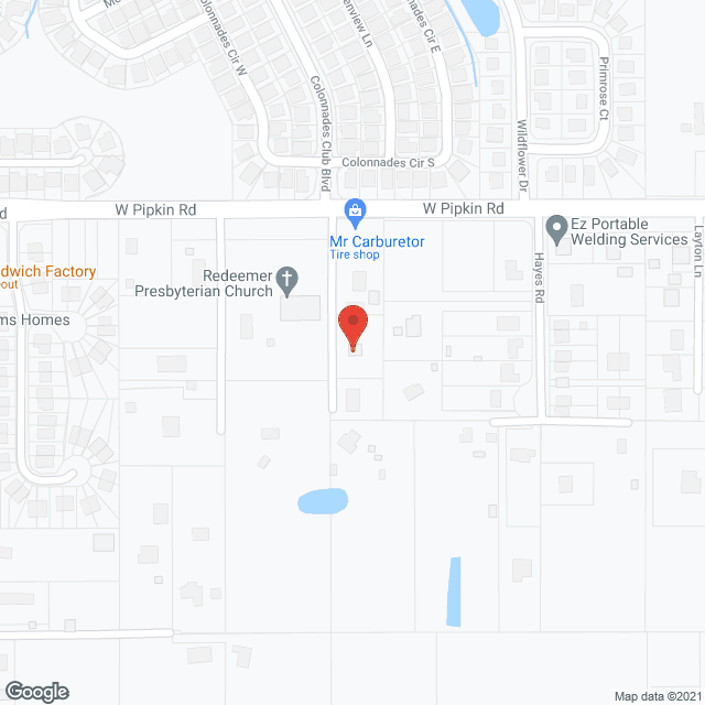 Map of the neighborhood around Golden Years Retirement Home