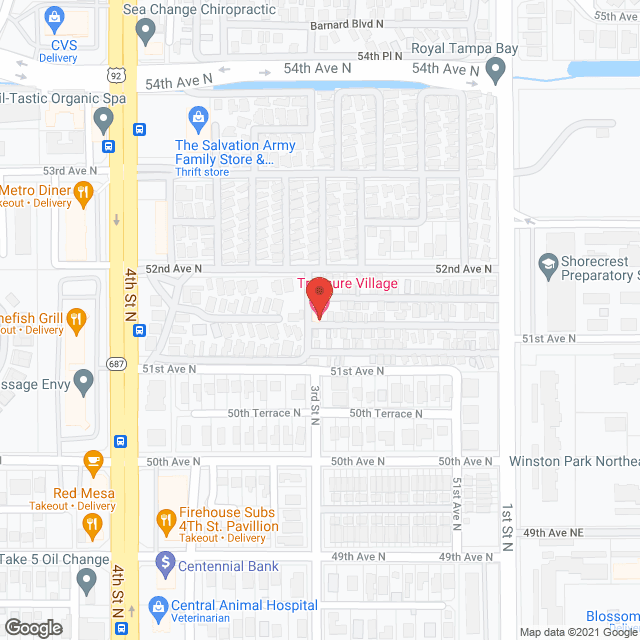 Map of the neighborhood around Treasure Village Mobile Home