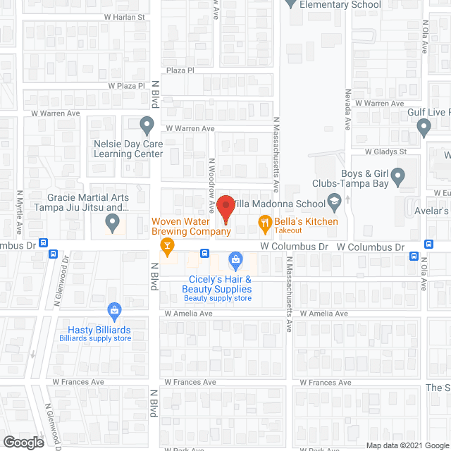Map of the neighborhood around Eva's Home Care