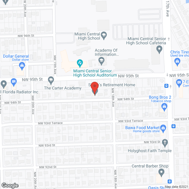 Map of the neighborhood around Sylvia's Retirement Home, Inc
