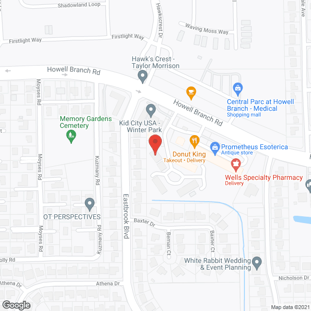 Map of the neighborhood around Howell Branch Court
