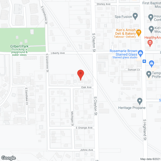 Map of the neighborhood around Pleasantville, ALF