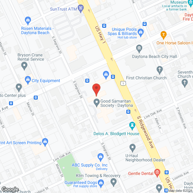Map of the neighborhood around Olds Hall Good Samaritan Apts
