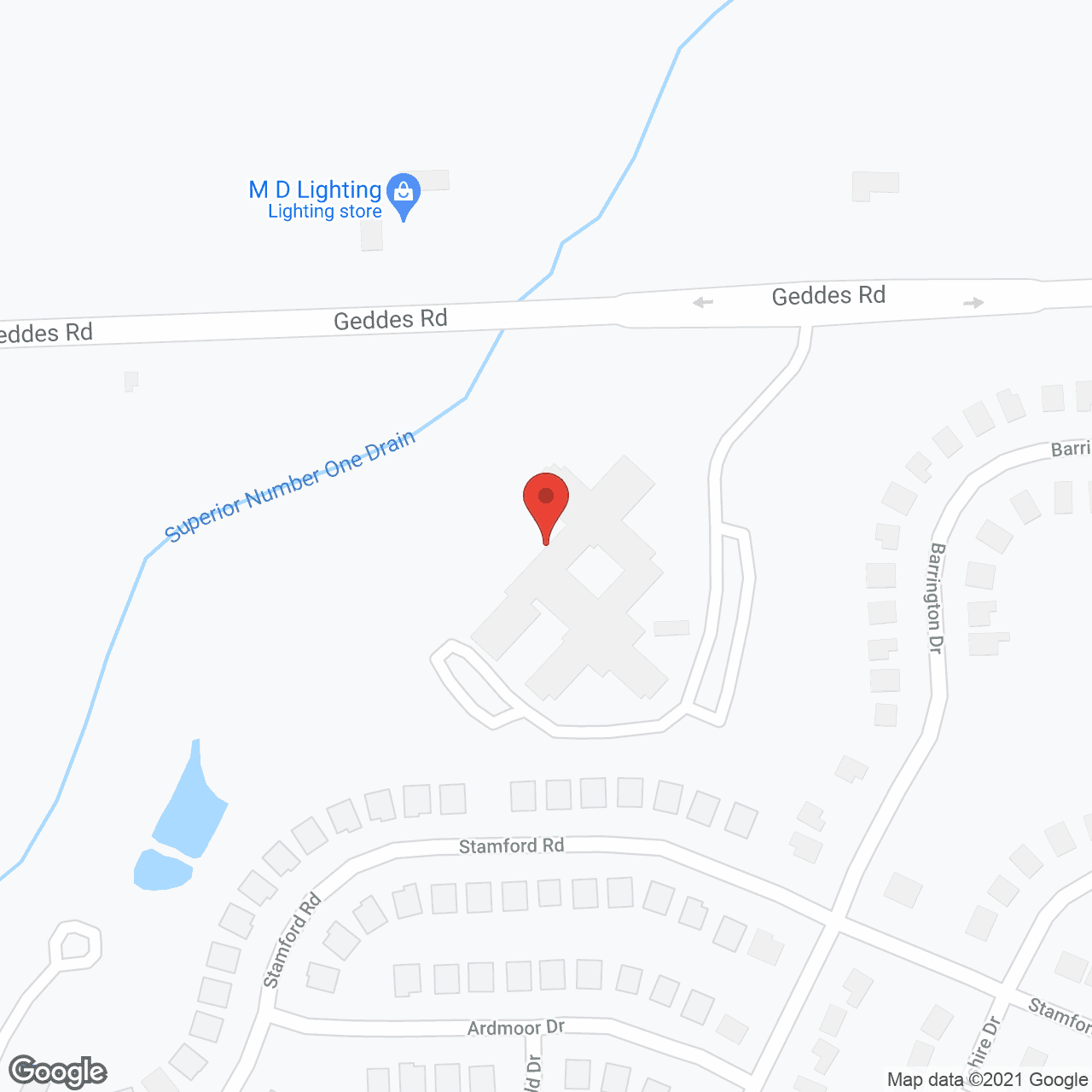Map of the neighborhood around Mission Point of Superior Woods