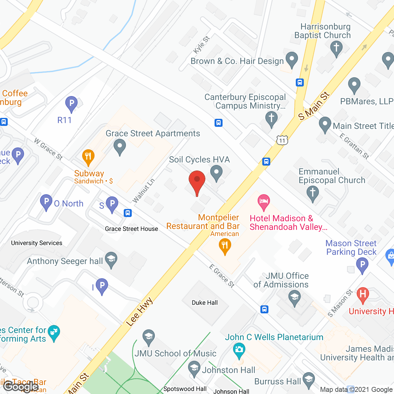Map of the neighborhood around The Phoenix at Harrisonburg