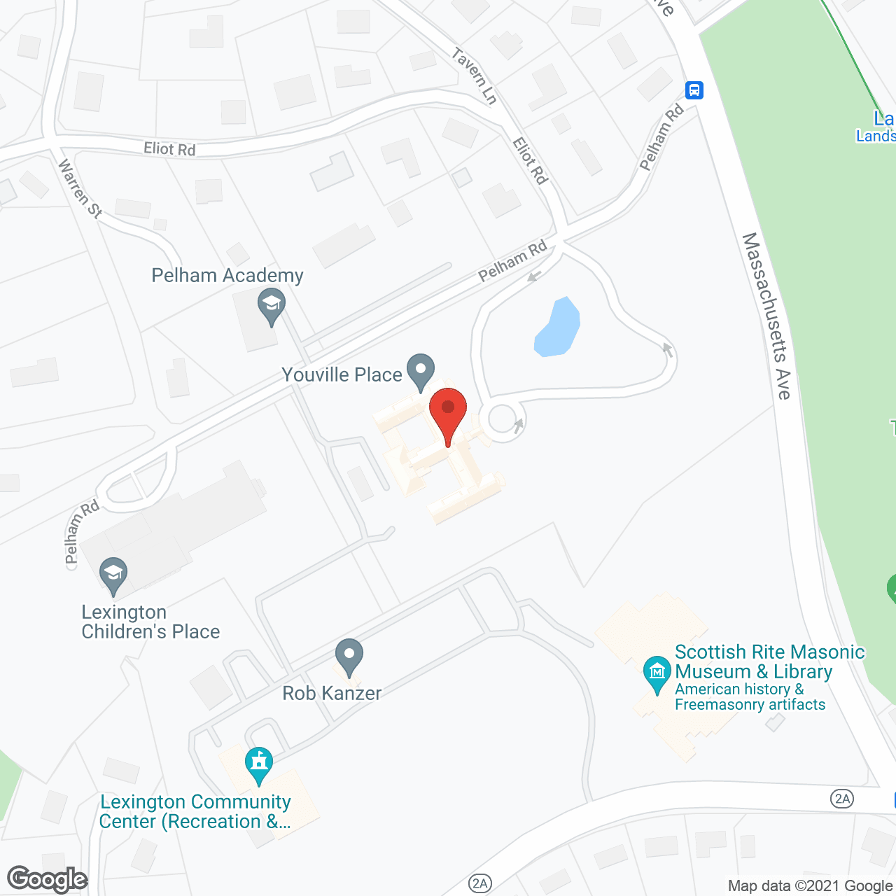 Map of the neighborhood around Youville Place