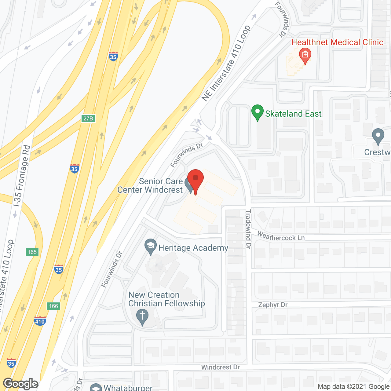 Map of the neighborhood around Windcrest Nursing and Rehabilitation