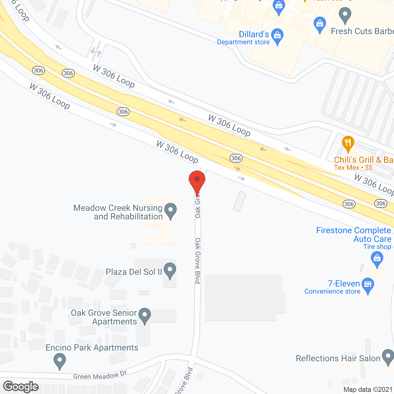 Map of the neighborhood around Meadow Creek Nursing and Rehabilitation