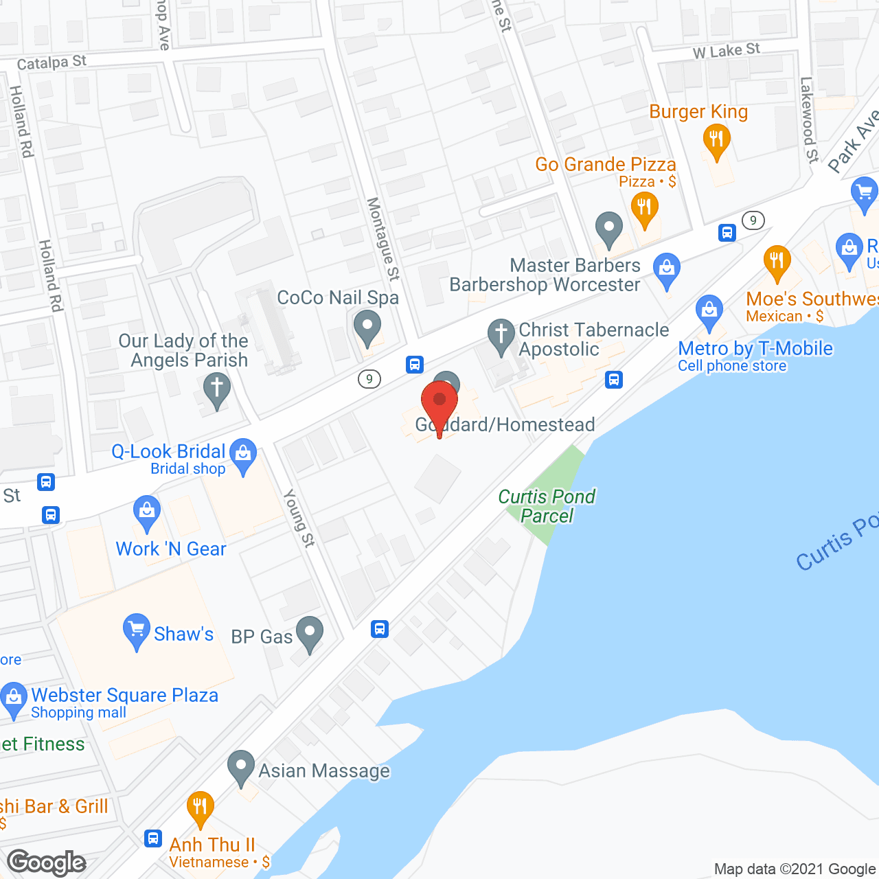 Map of the neighborhood around Goddard House