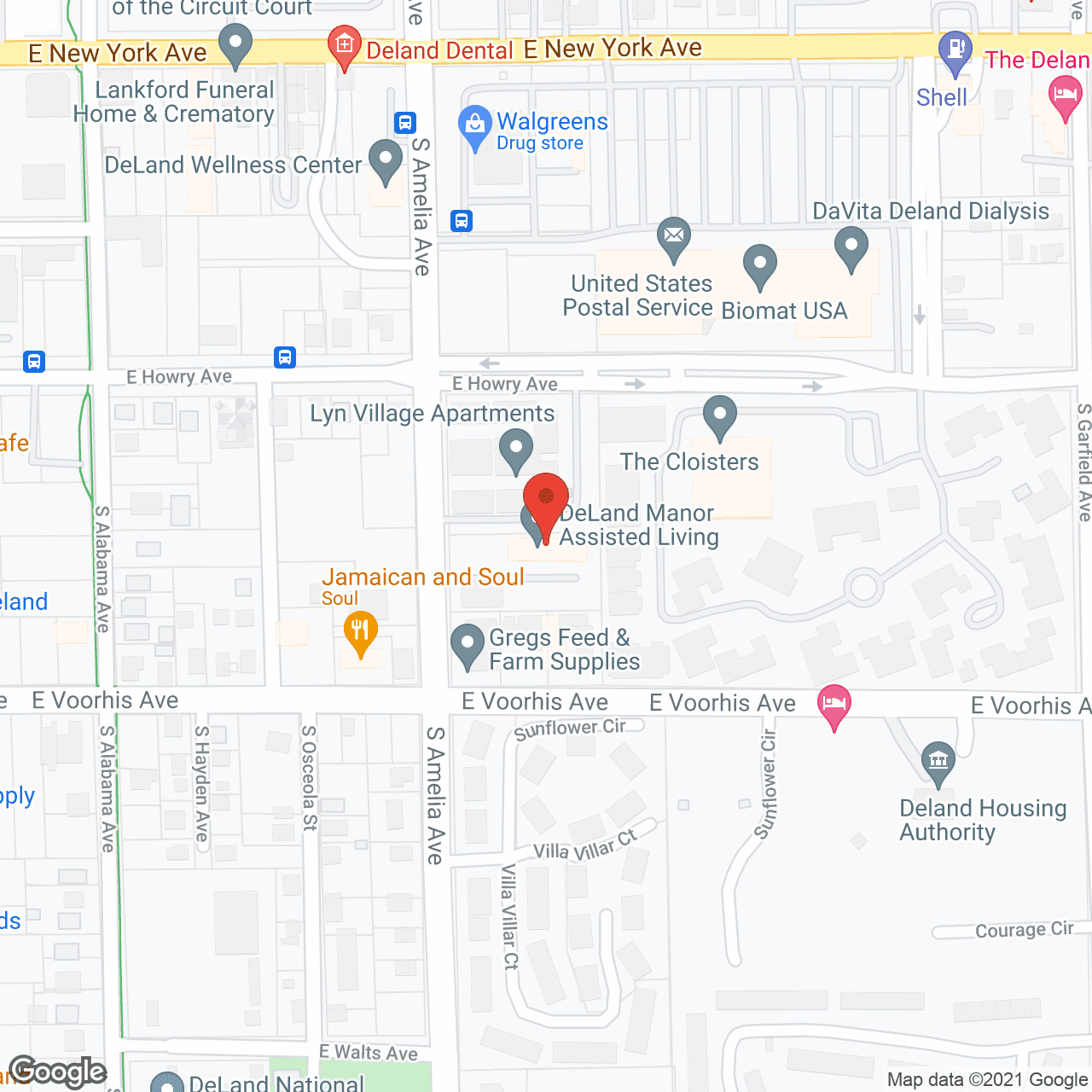 Map of the neighborhood around DeLand Manor Assisted Living