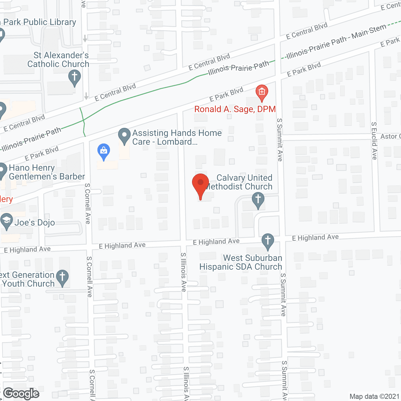 Map of the neighborhood around Lakeside Village at Oak Brook