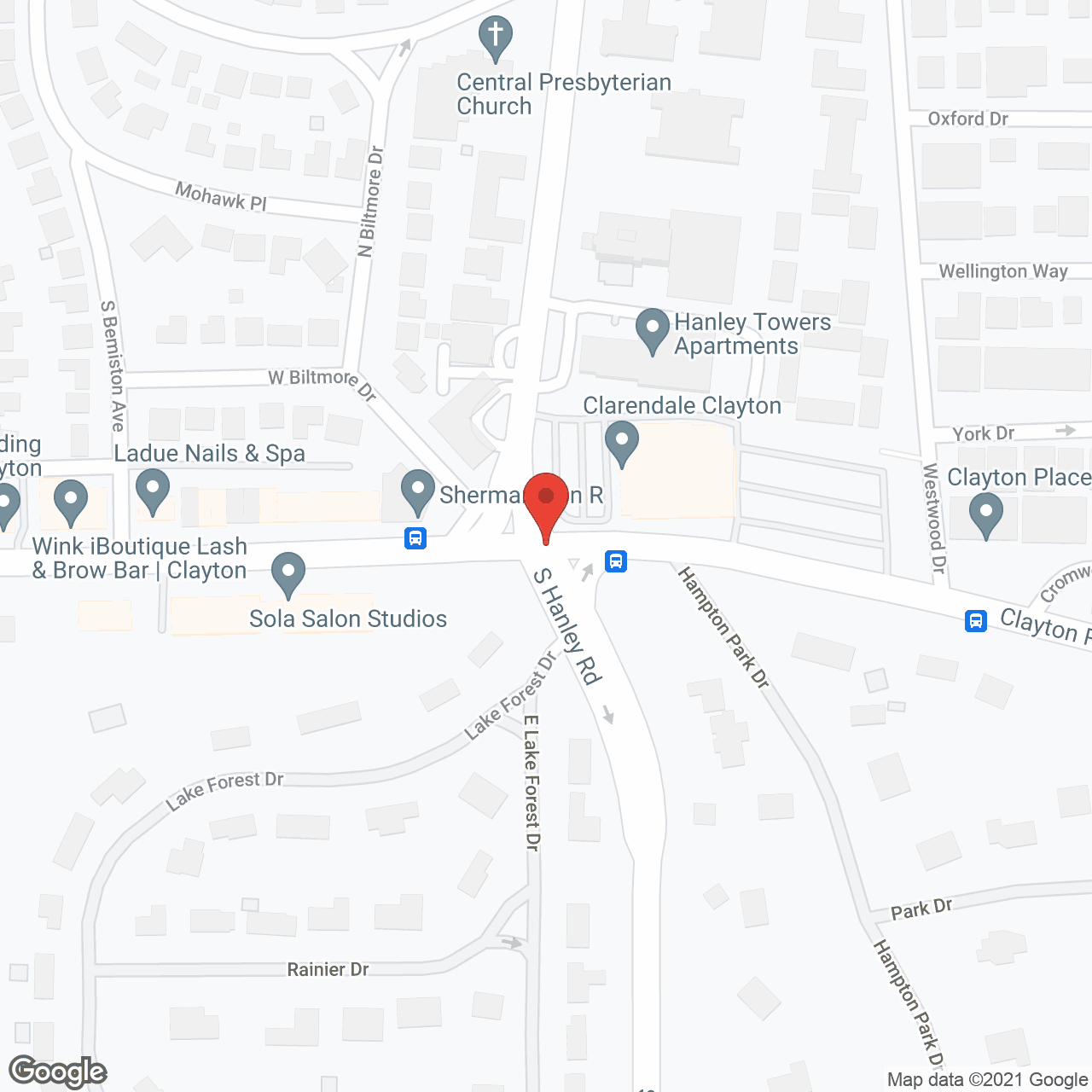 Map of the neighborhood around Clarendale Clayton