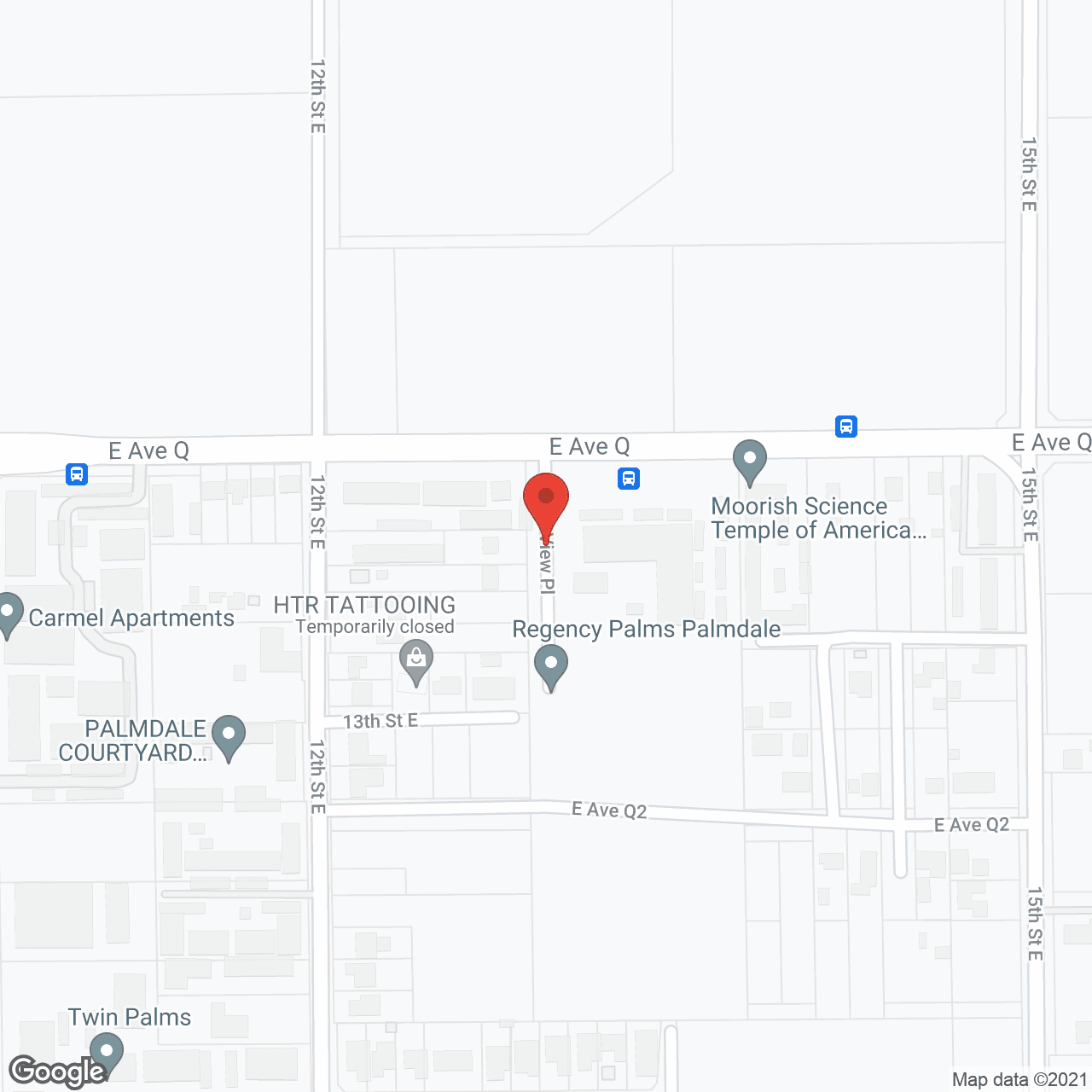 Map of the neighborhood around Regency Palms Senior Living Palmdale