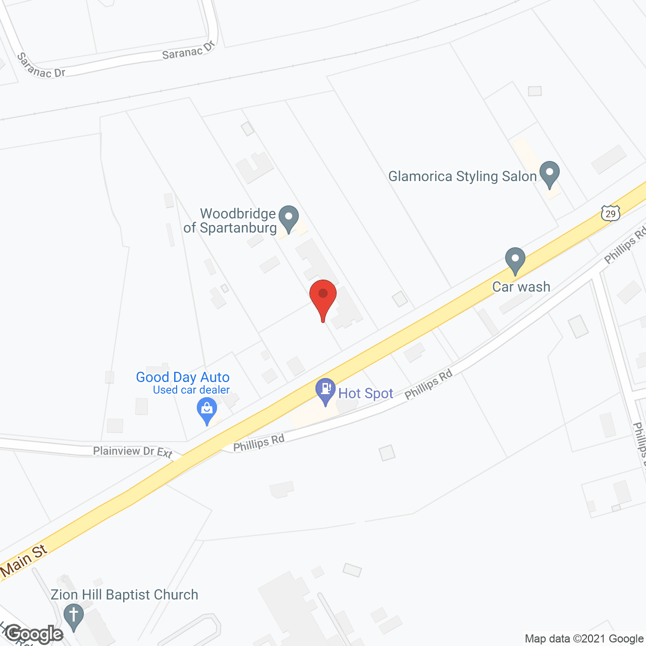 Map of the neighborhood around Bevid Place