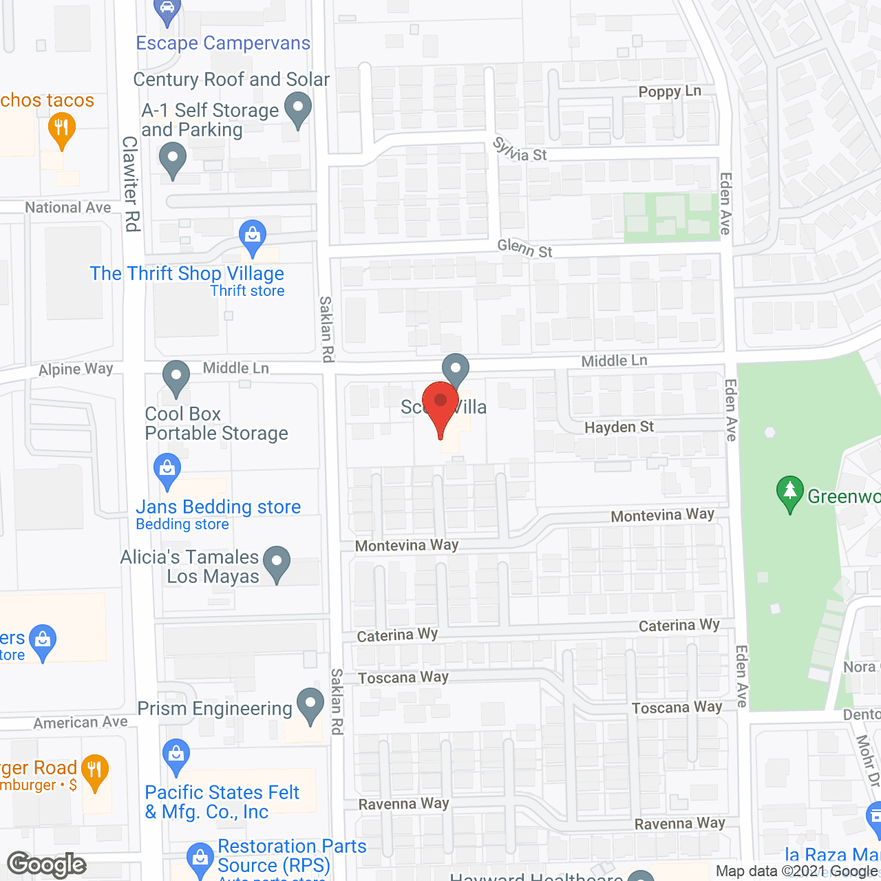 Map of the neighborhood around Scott Villa