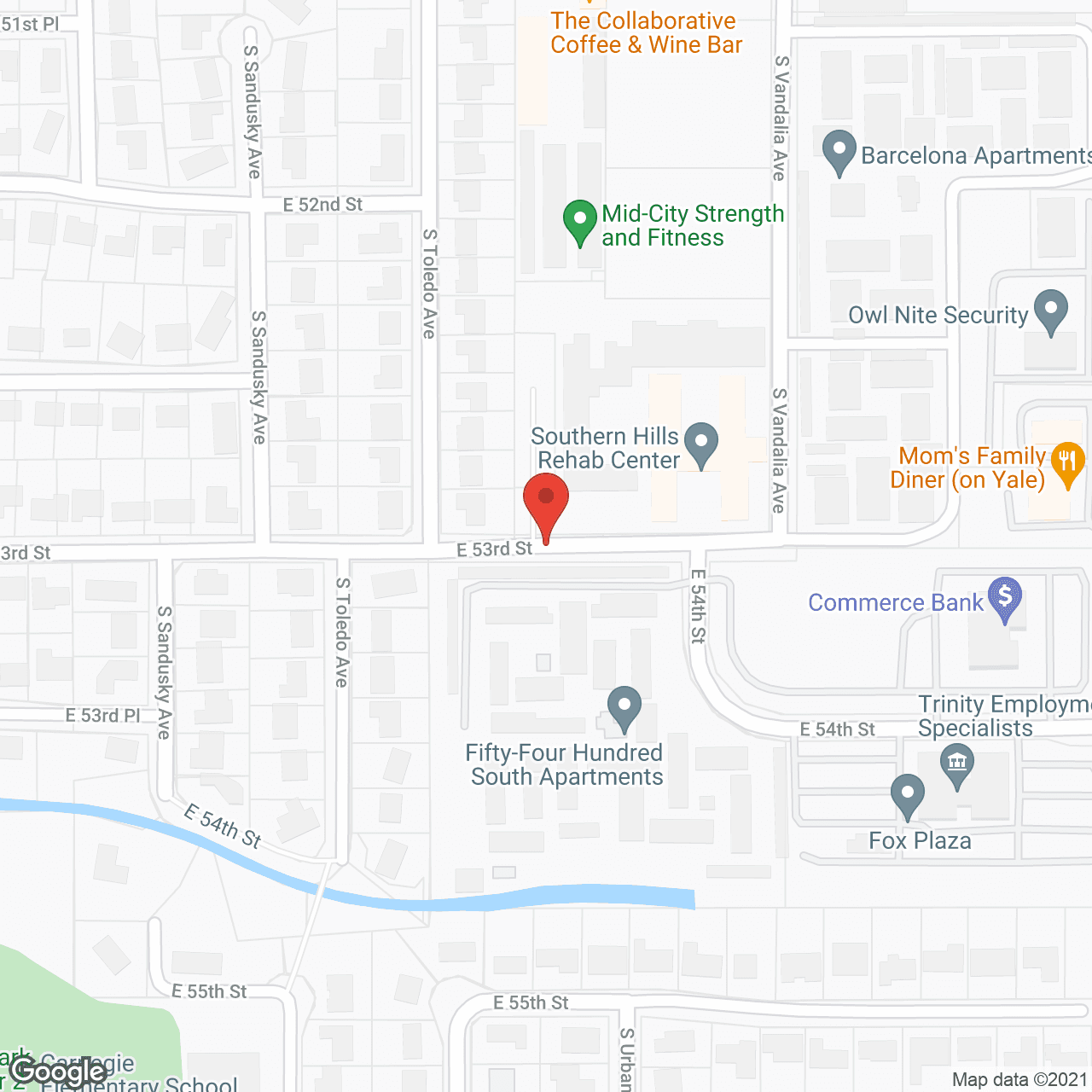 Map of the neighborhood around Southern Hills Independent Living