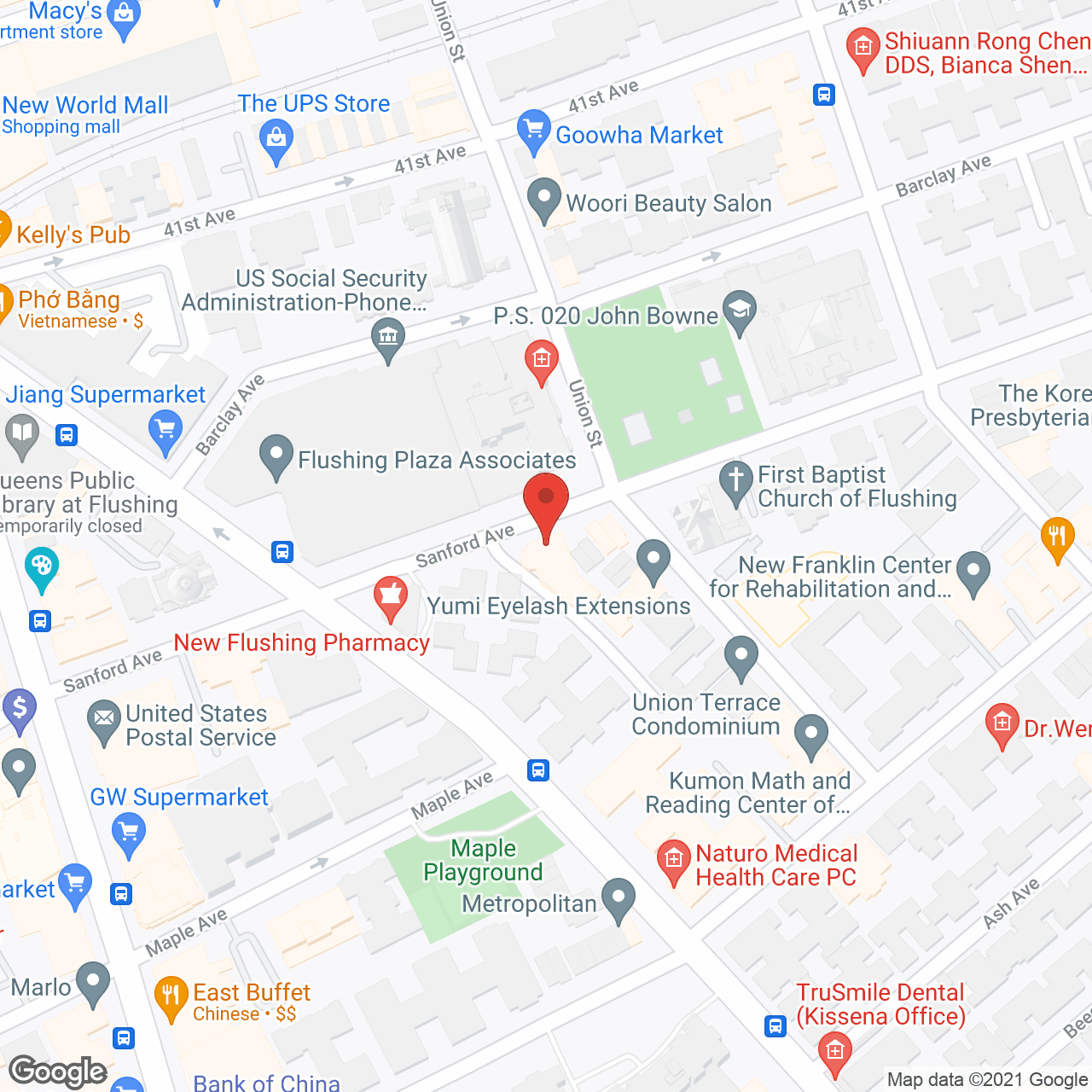 Map of the neighborhood around Sanford Home