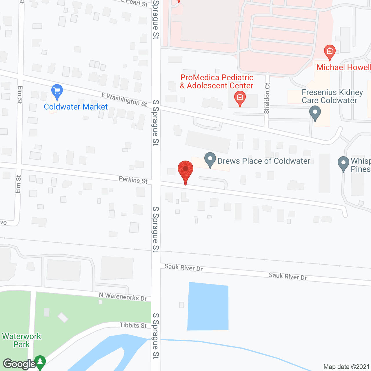Map of the neighborhood around Drews Place of Coldwater I