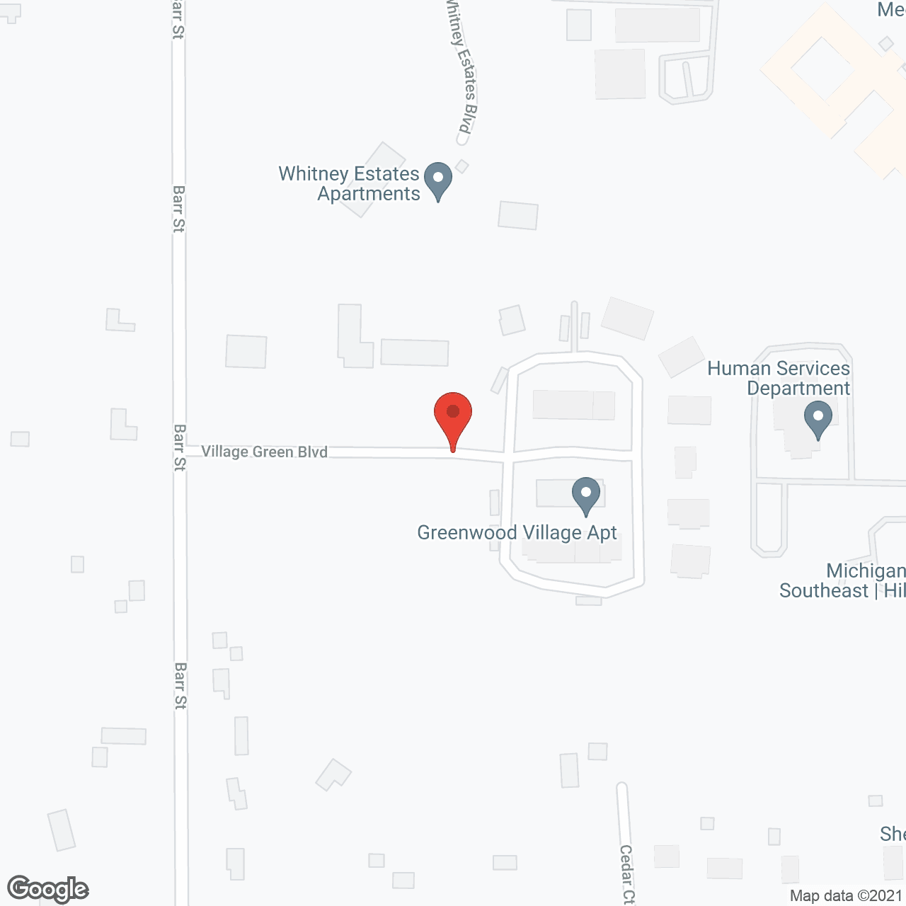 Map of the neighborhood around Drews Place at Village Green II