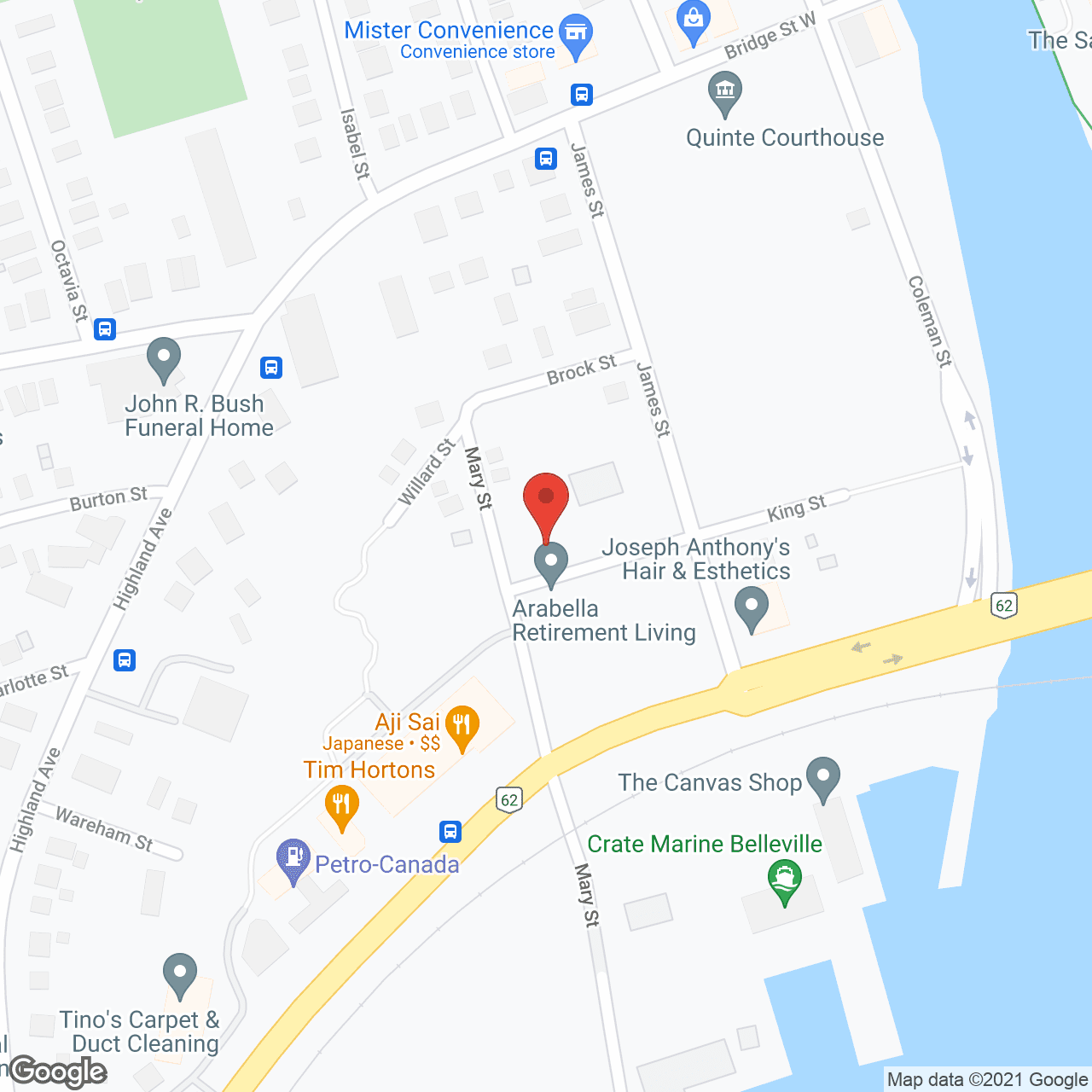 Map of the neighborhood around Arabella Retirement Living